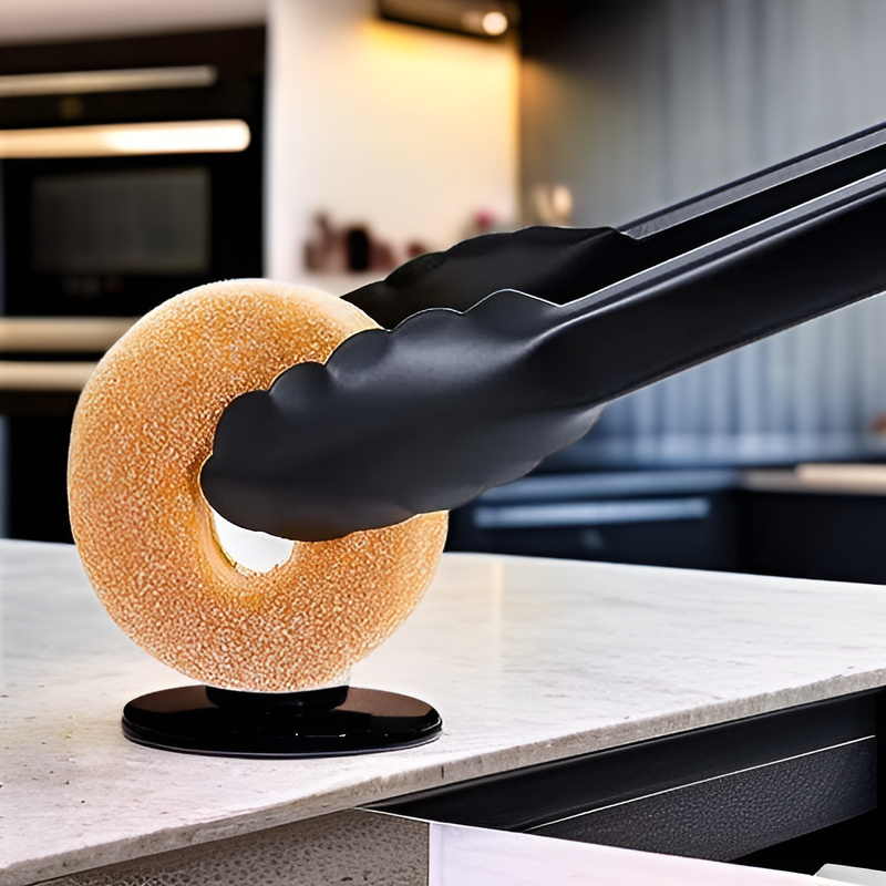 Multi-Functional Stainless Steel Food Clip Kitchen Tool – Black BBQ Self-Service Steak Clip