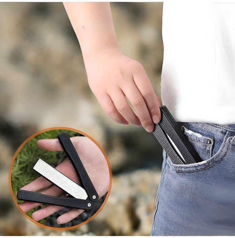 Efficient knife sharpening with diamond sharpener