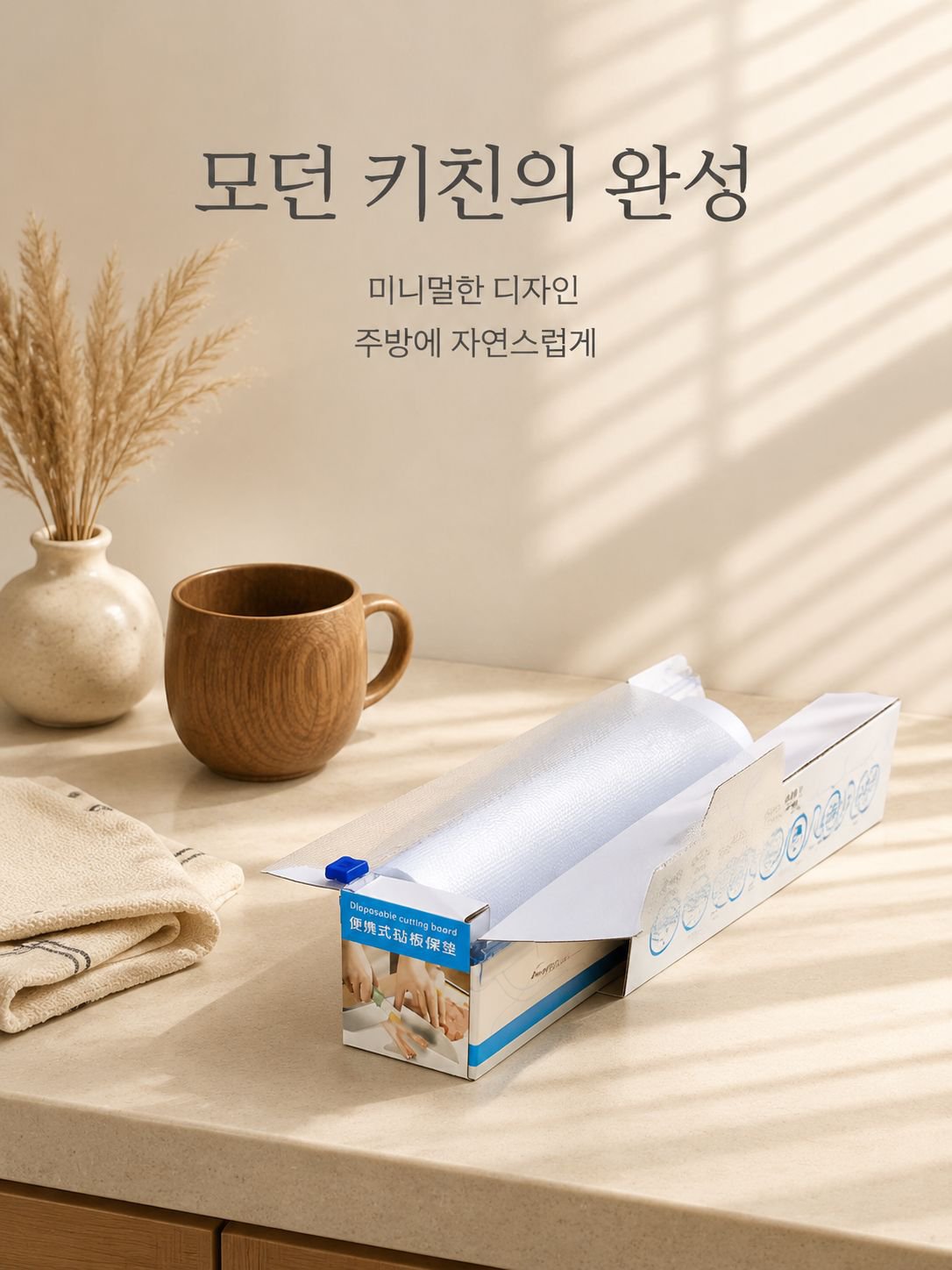 일회용 미끄럼 방지 주방 도마 매트 전체 이미지