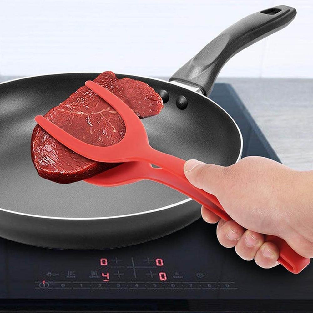 Nylon Steak-Clip gebratener Fisch Omelette-Clip 2-in-1 Lebensmittel-Clip Spatel Toastdose Clip Spate