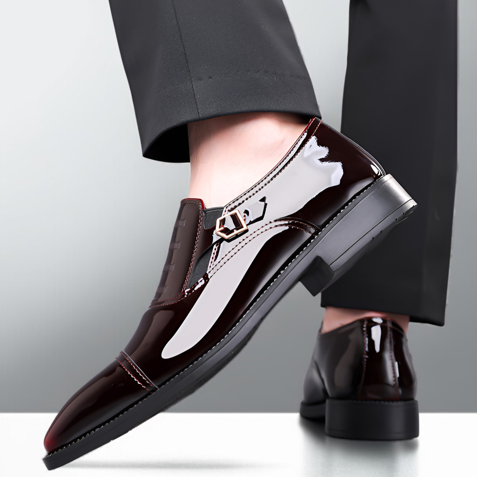 メンズカジュアルシューズ 青年用ビジネスドレスシューズ トレンドPUレザーシューズ