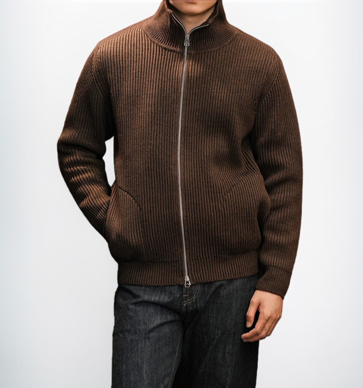 秋冬コーデにぴったりなウールカーディガン着用イメージ