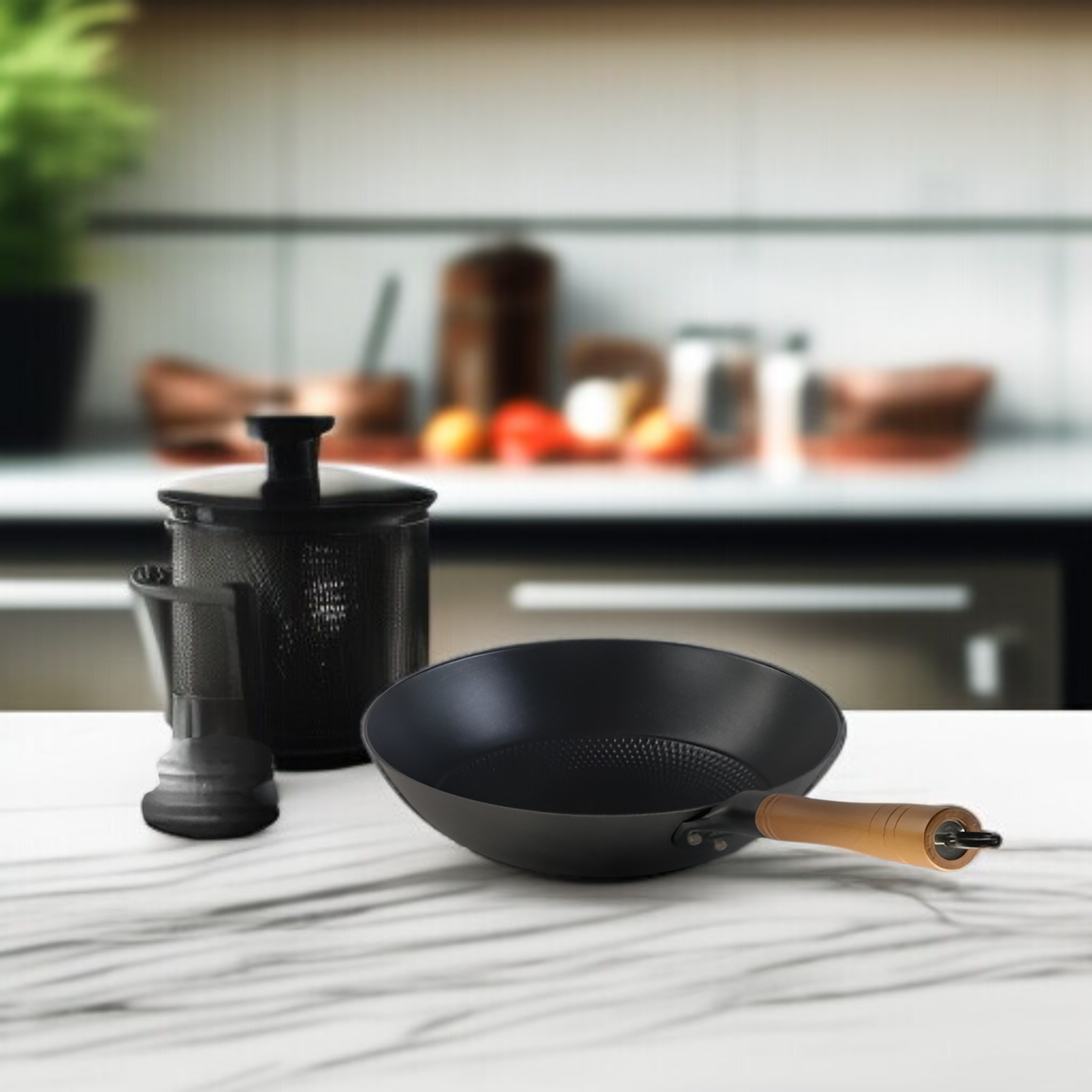 ホーロー中華鍋、焦げ付き防止、家庭用鋳鉄中華鍋、錆びない、軽油煙、低脂肪質感、ガスストーブ中華鍋