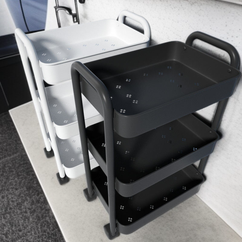 3段多機能収納ワゴン オフィス・キッチン用 キャスター付き