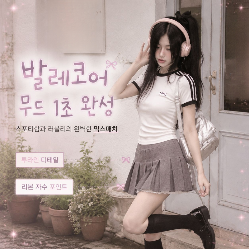 여성용 경량 면 배색 반팔 티셔츠