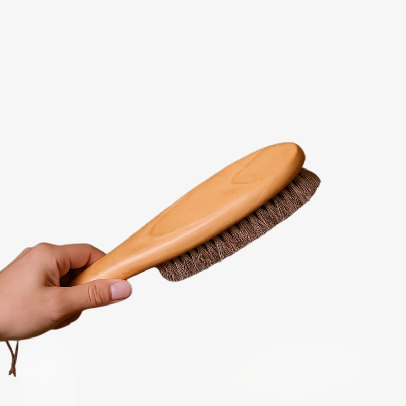 Cuidado de ropa de lana con cepillo removedor de polvo