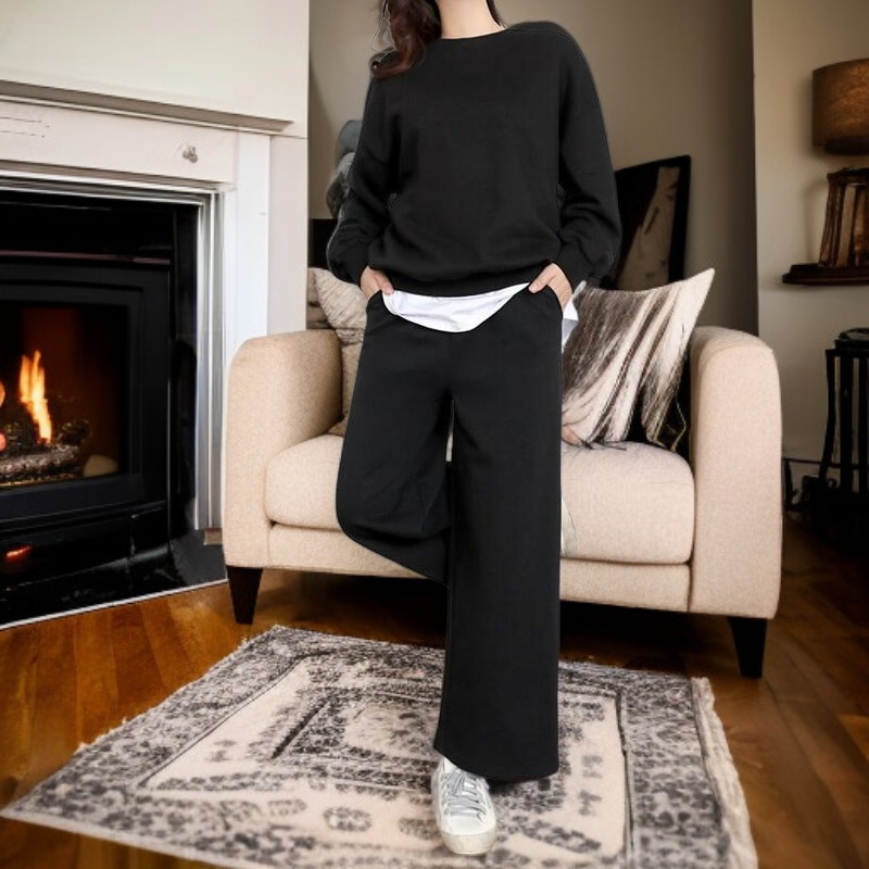 일자형 울 바지