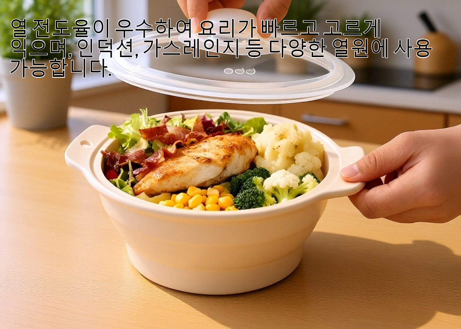 실리콘 냄비 접었을 때의 크기 비교