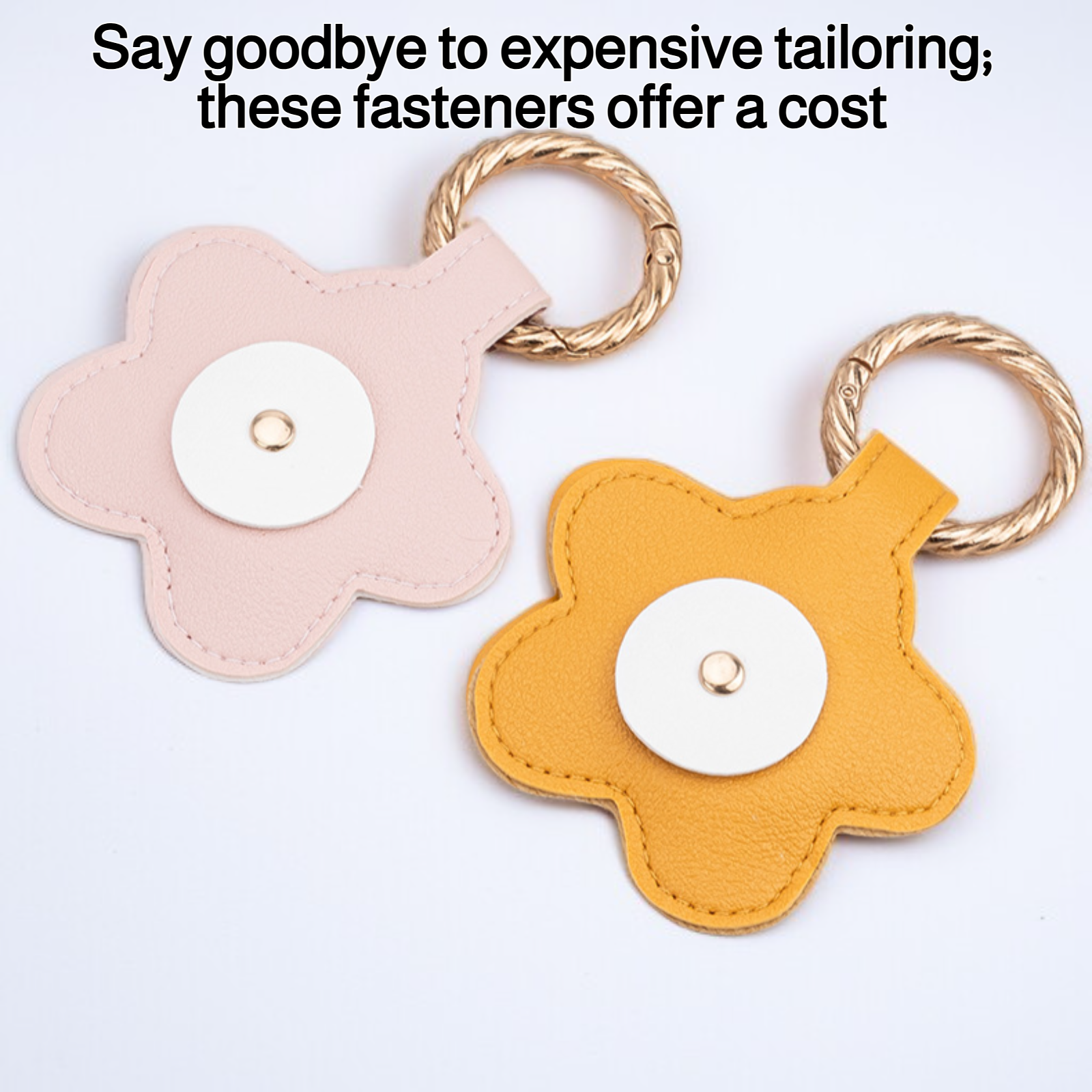 Close-up view of magnetic snap fasteners for trouser hems