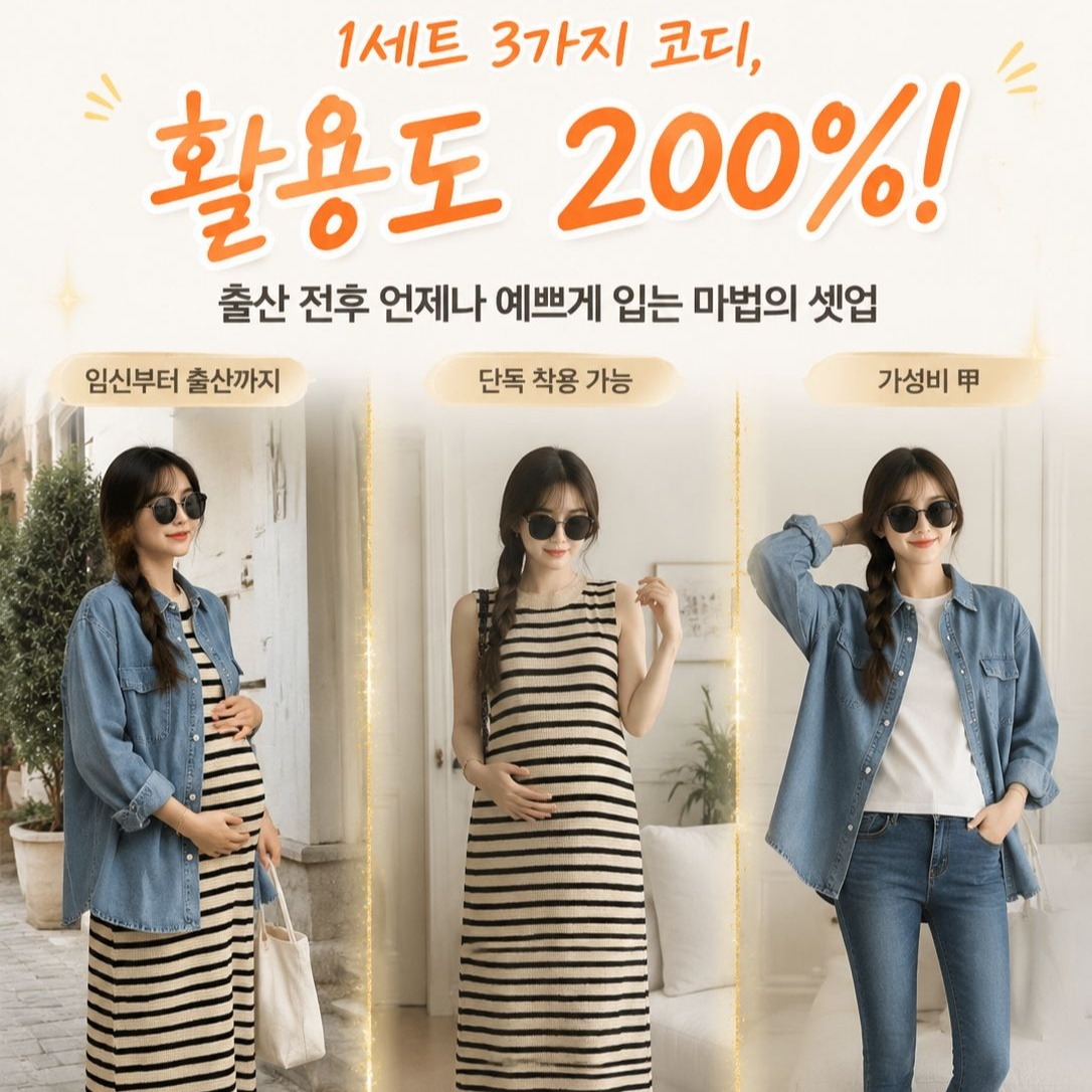 루즈핏 빅사이즈 임부복 원피스 세트 임부원피스 빅사이즈 세트