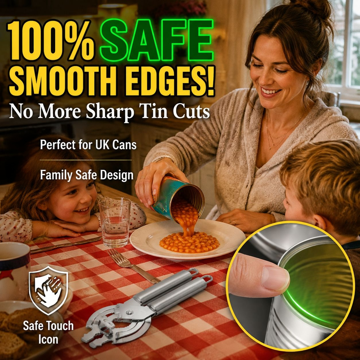 Portable Can Opener & Bottle Opener for Tin Cans and Beer Bottle Caps