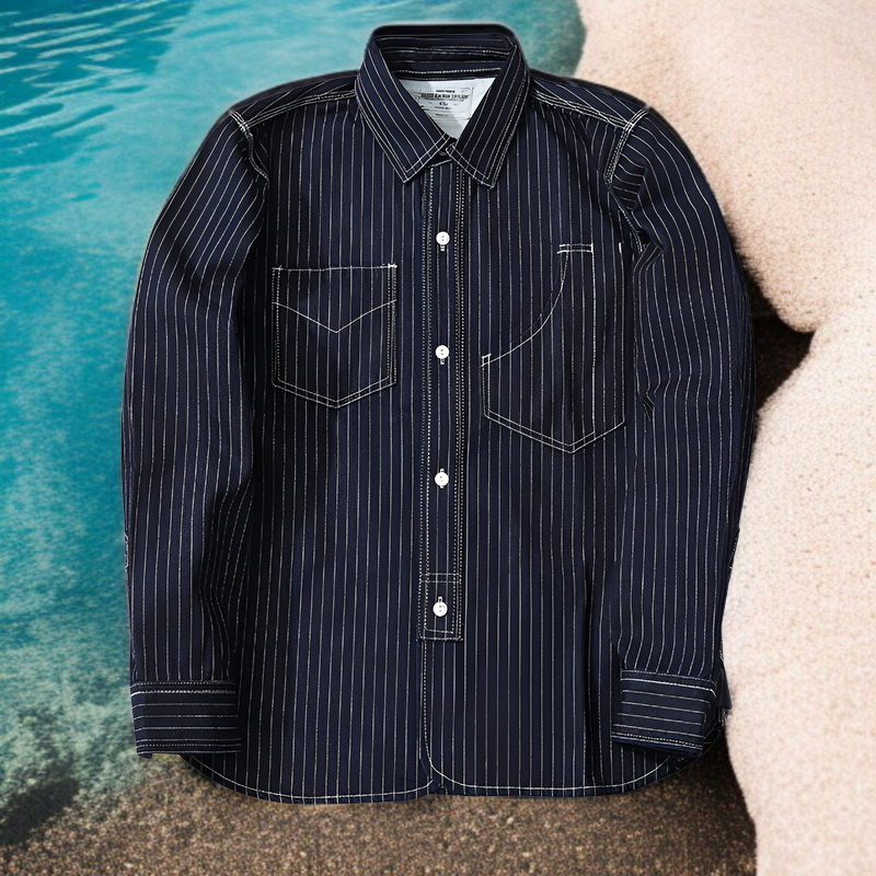 インディゴウエスタンシャツ、ストライプシャツ、アメリカーナデニムワークシャツ