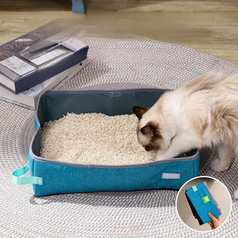 Foldable waterproof cat litter box