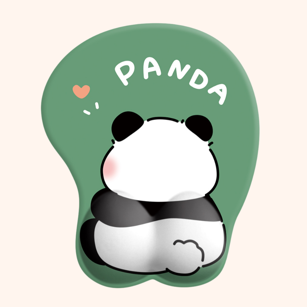 Cute panda-shaped mouse pad, wrist rest, silicone pad, keyboard wrist support, office laptop.