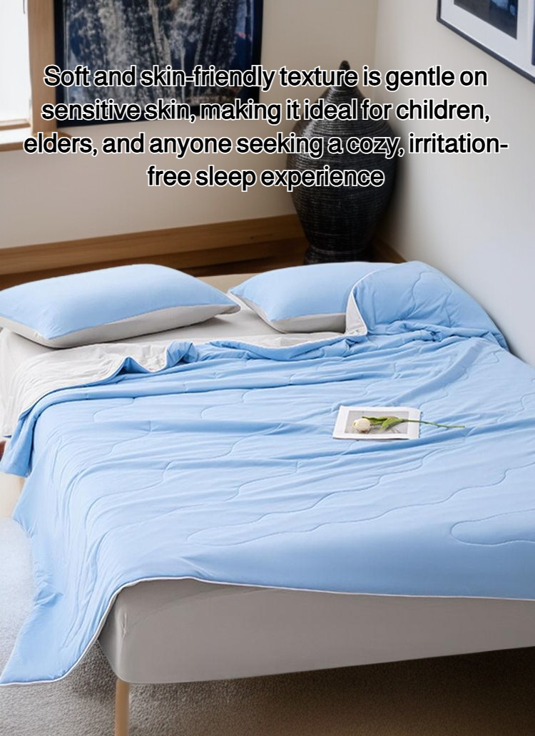 Class A antibacterial summer quilt neatly spread on a bed
