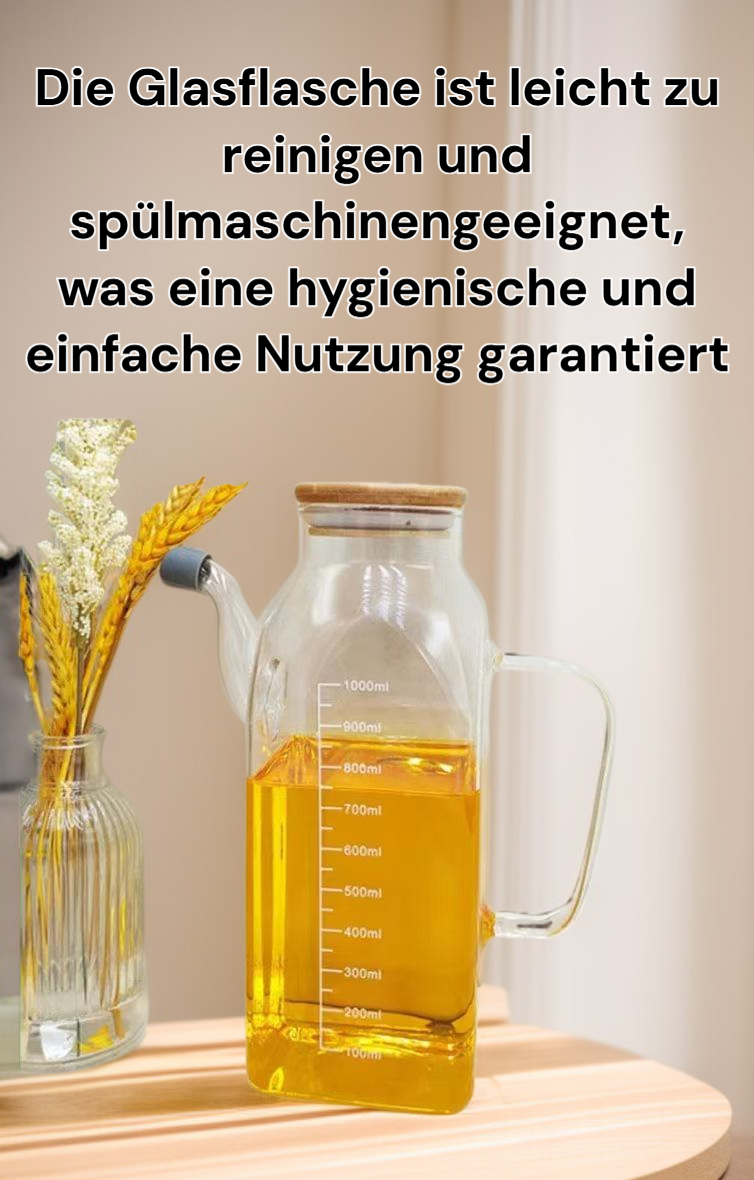 Elegante Glasflasche für Öl und Essig