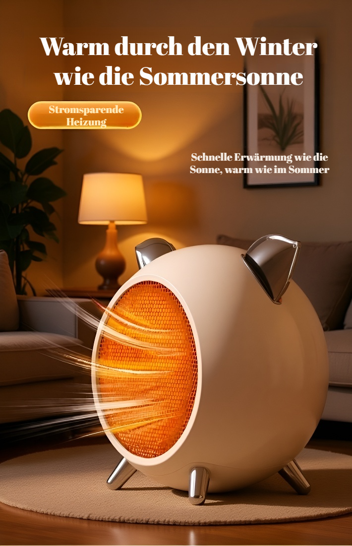 Zirkulierender Desktop-Heizlüfter auf Schreibtisch