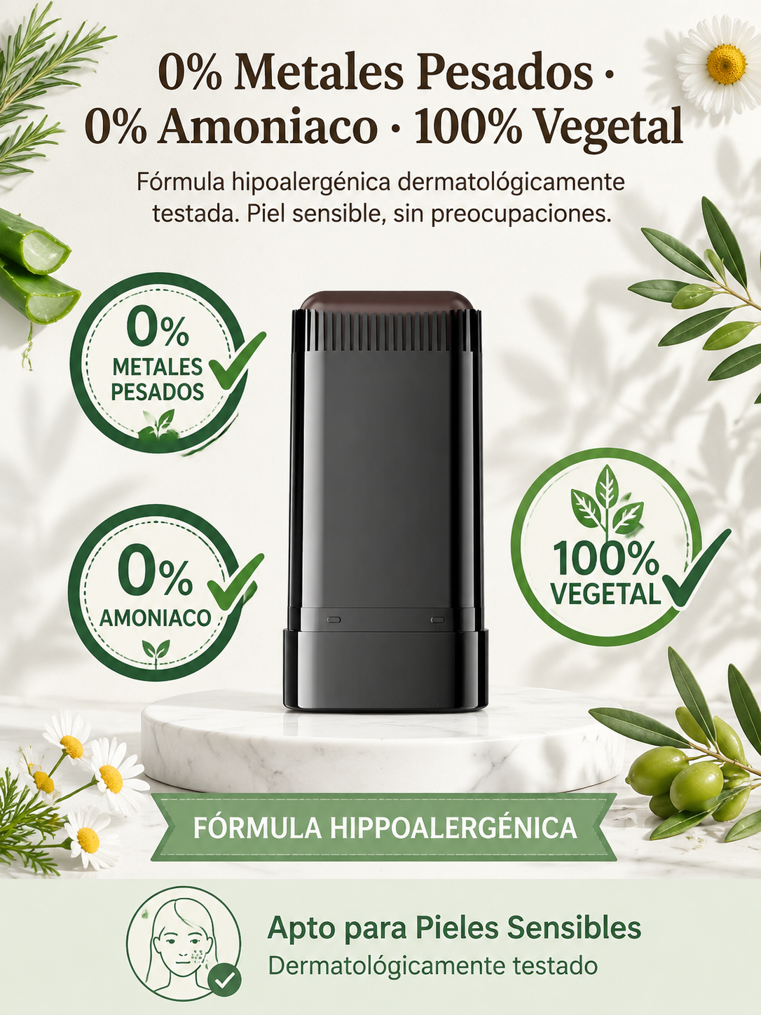 Cubre canas en 3s y frena la caída. Stick 100% vegetal resistente al agua. ¡Hoy 2x1!