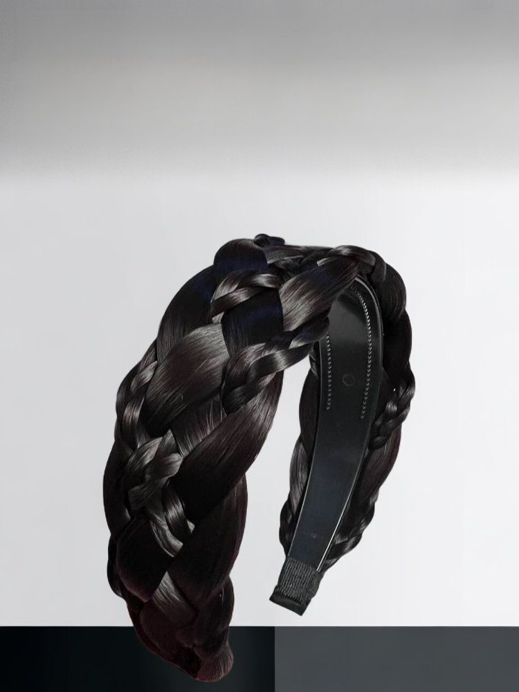 頭を覆うフィッシュボーン編みヘッドバンドヘアバンド二列歯コーム非反射着用簡単