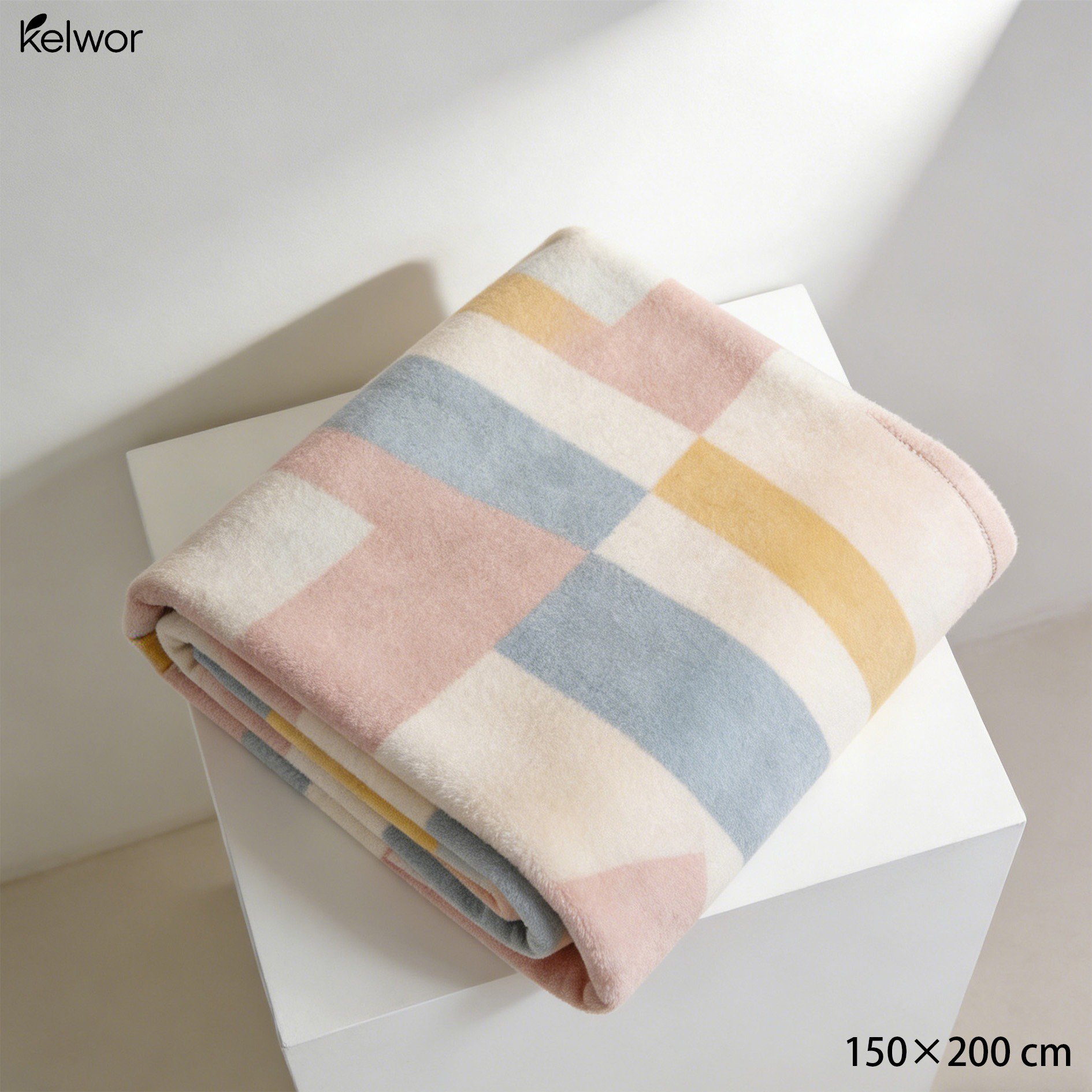 Koc rozłożony na łóżku, idealny do relaksu