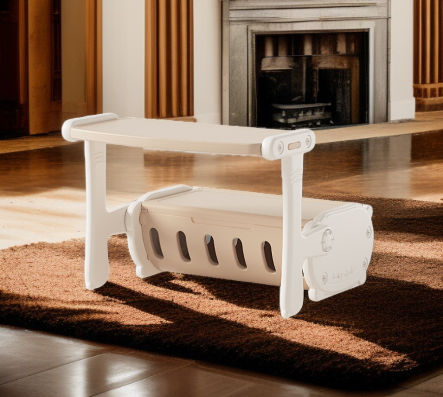 Conjunto de muebles escolares plegables para espacios pequeños