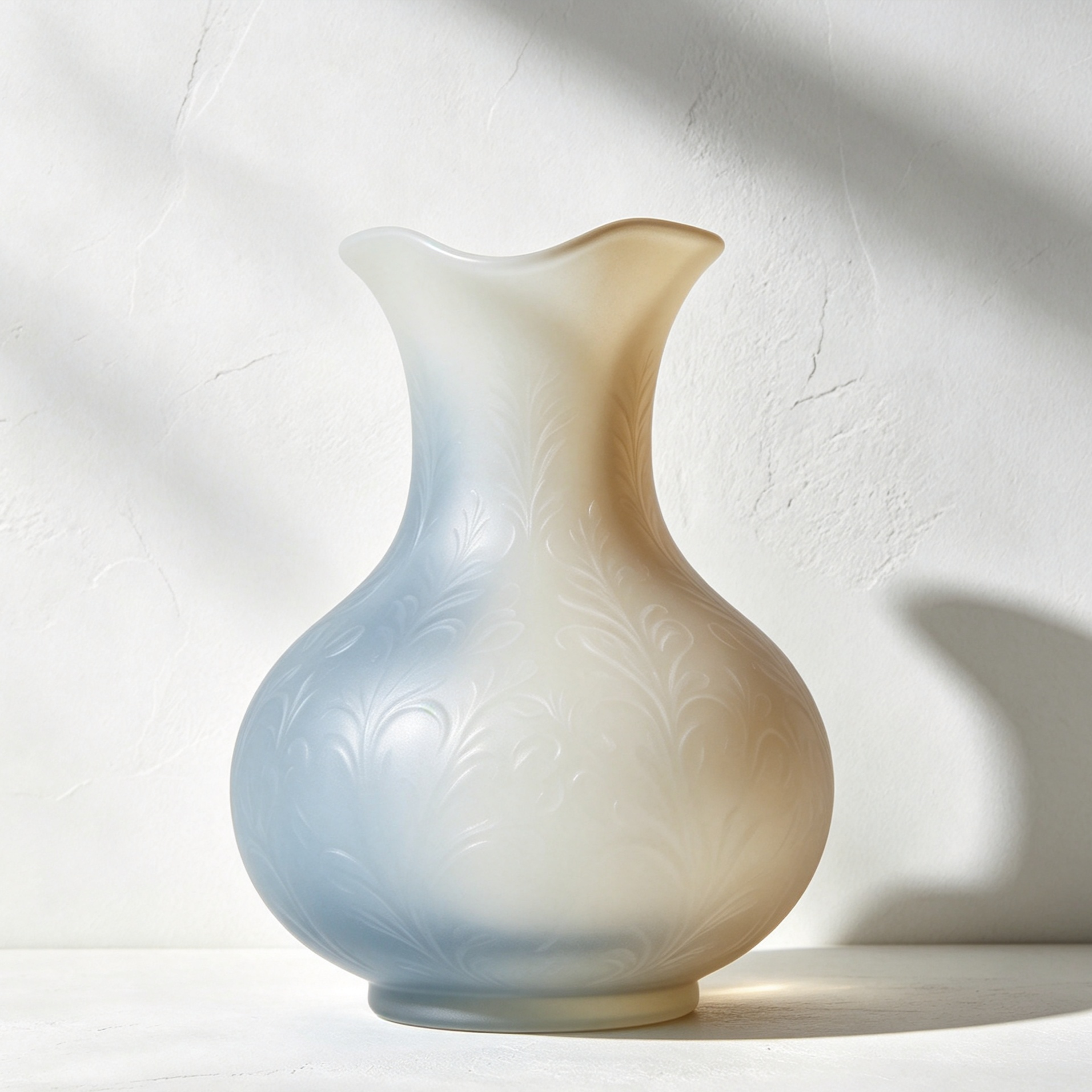 Embossed frosted art vases (2 pieces)