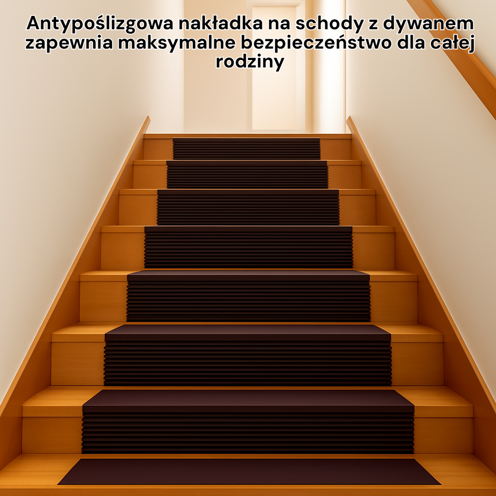 Antypoślizgowa nakładka na schody z dywanem