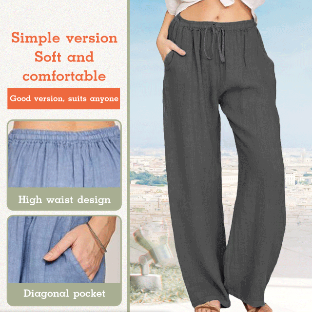 Loose Cotton and Linen Casual Pants