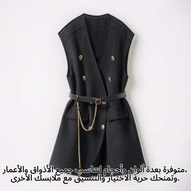 تفاصيل ياقة سترة صوفية أنيقة