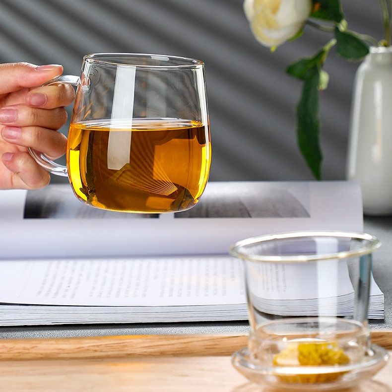 雙層高硼矽玻璃過濾茶杯