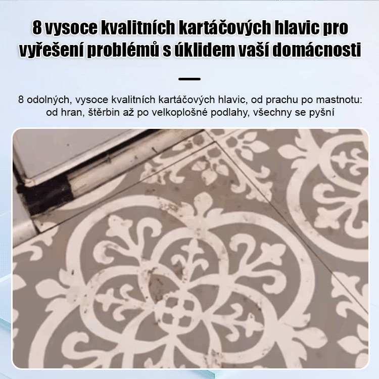 Bezdrátový elektrický čisticí kartáč s dlouhou rukojetí