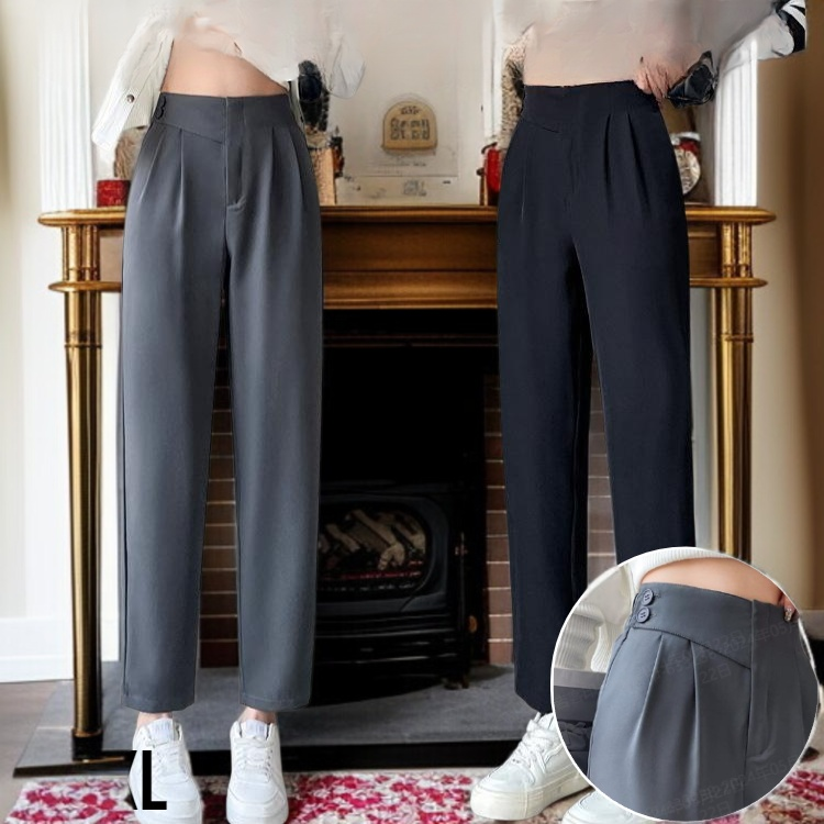 키 작은 배기팬츠 캐주얼 처짐 무바지 정장바지 여 파이프바지