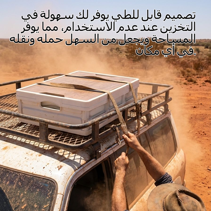 صندوق تخزين خارجي متعدد الوظائف، قابل للطي ومزود بمقبض