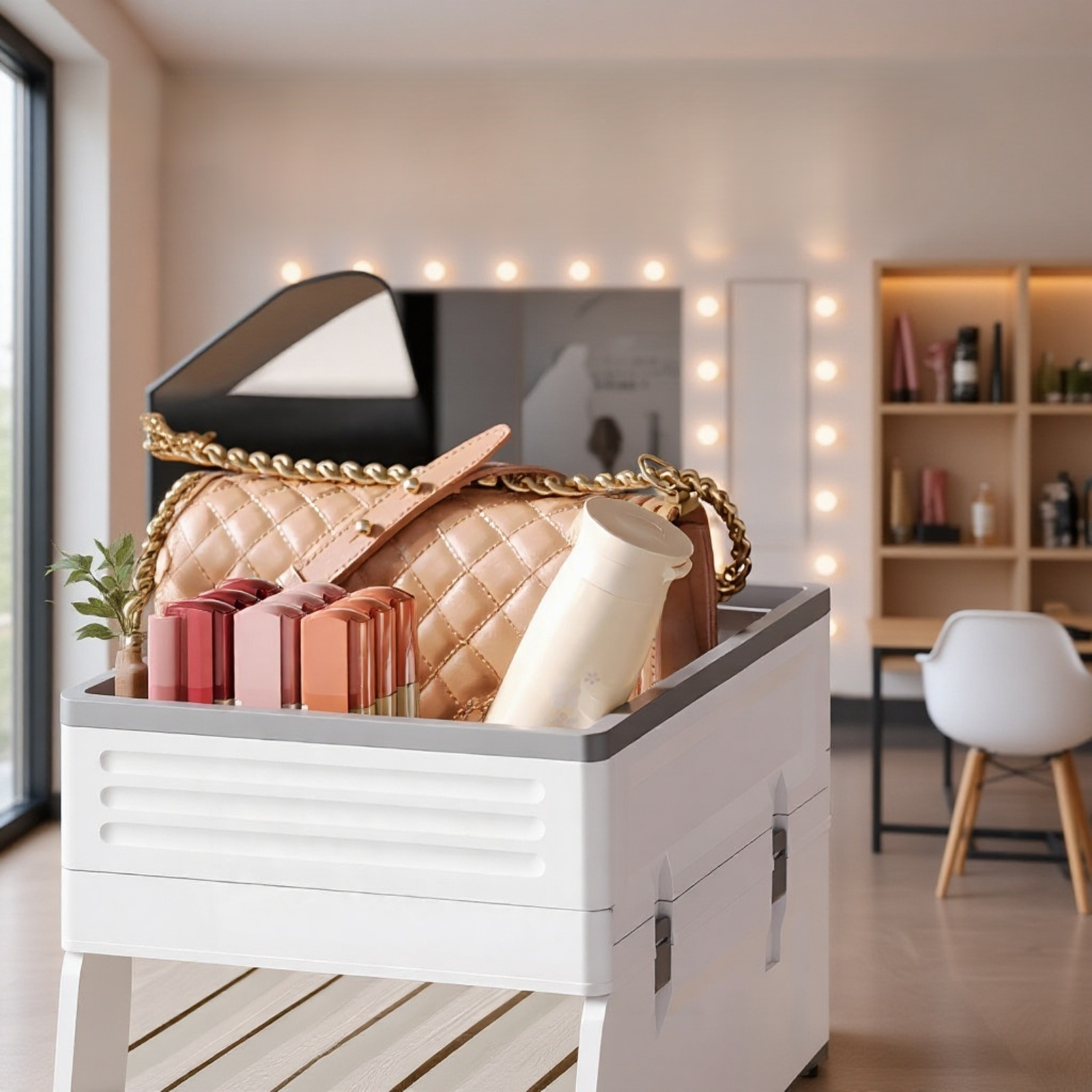 Faltbares Lagerregal unter dem Schreibtisch, Aufbewahrungsregal für Aktentaschen am Arbeitsplatz, do