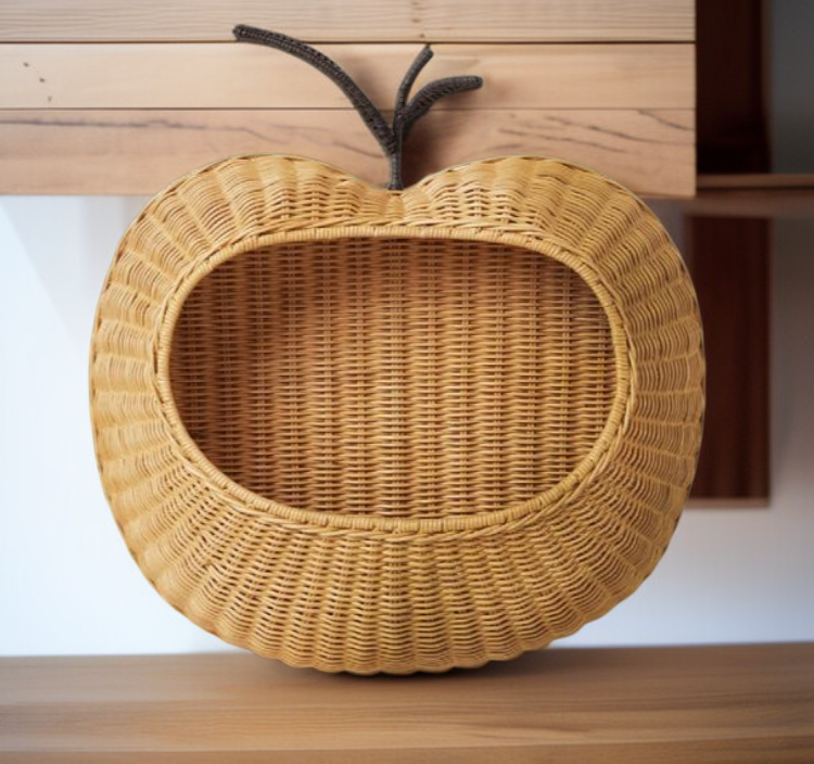 Eco-friendly Nordic rattan basket for organized home and B&B