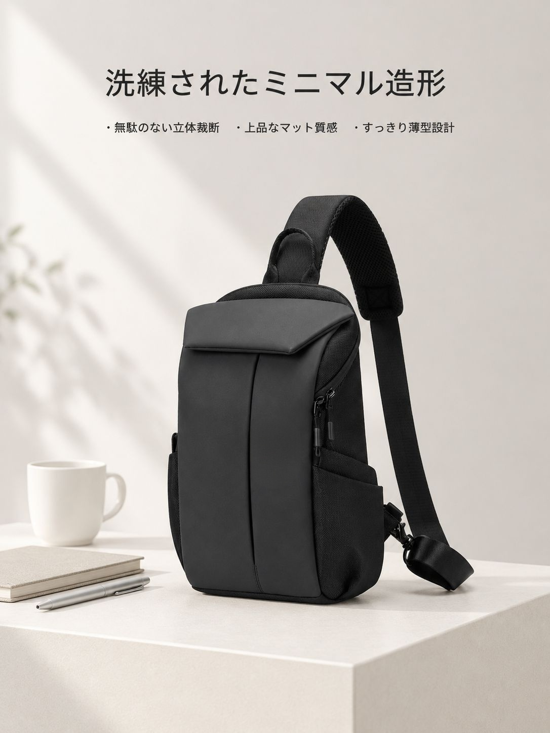 シンプルで上質なメンズショルダーバッグ