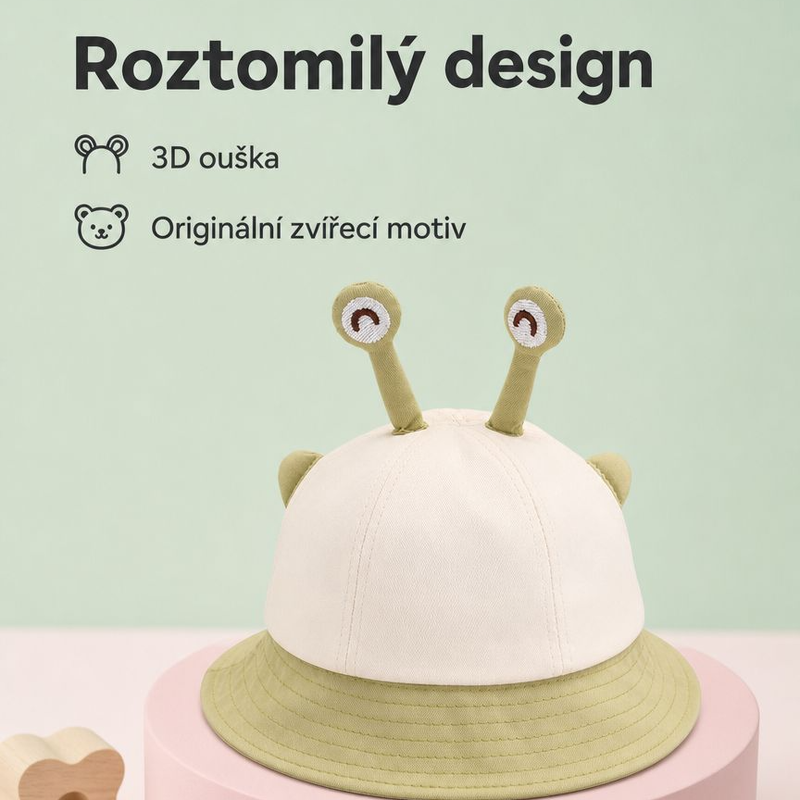 Klobouk kbelík jarní a podzimní tenký roztomilý super roztomilý miminko