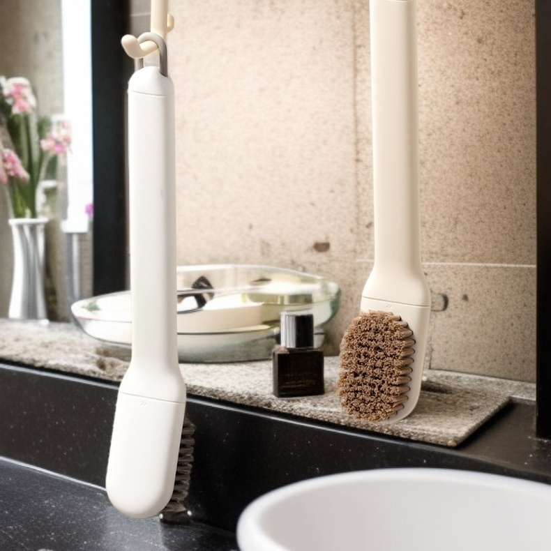 فرشاة أحذية بمقبض طويل وشعيرات ناعمة قابلة للدوران