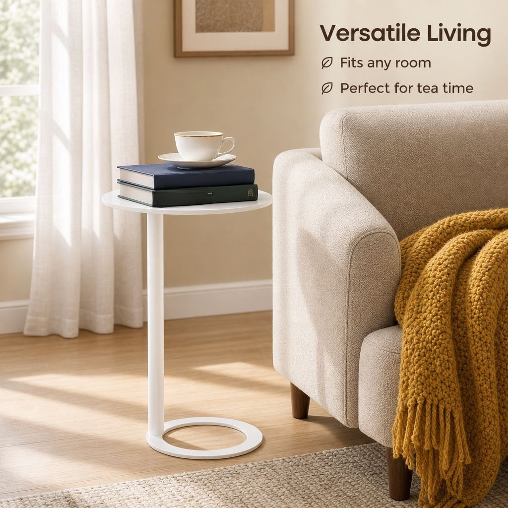 Modern Simple Round Mini Tea Table Sofa Side Table Bedroom Small Round Table