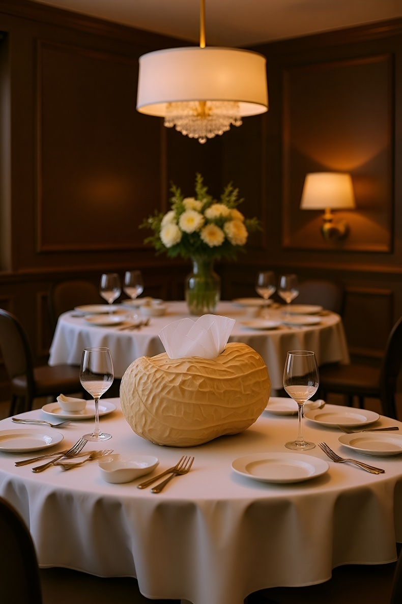 Vista lateral del porta pañuelos de cerámica estilo elegante