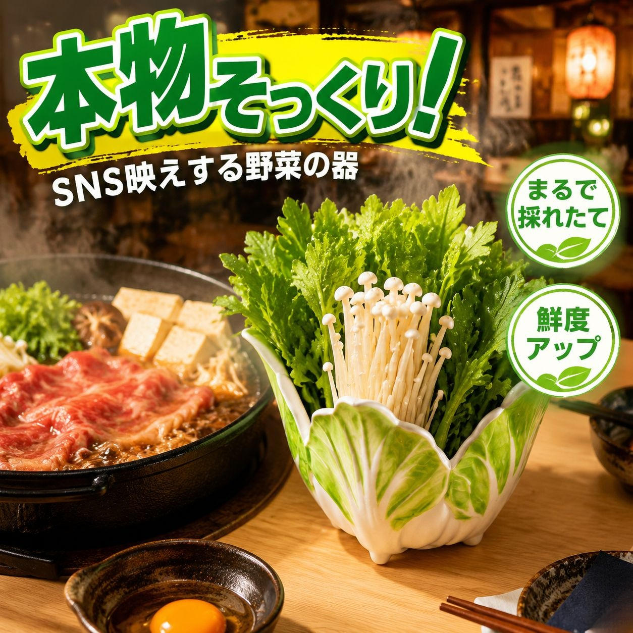 白菜モチーフのメラミン野菜皿2枚セット、焼肉・鍋用