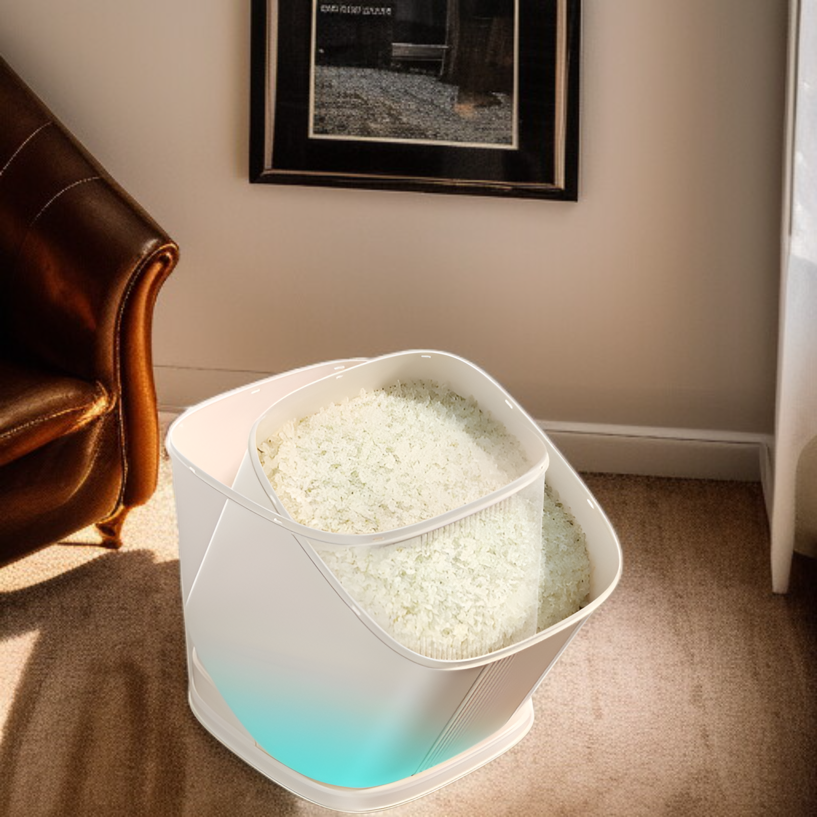 Insekten- und feuchtigkeitsgeschützte, versiegelte Einbau-Reisbox für die Küche