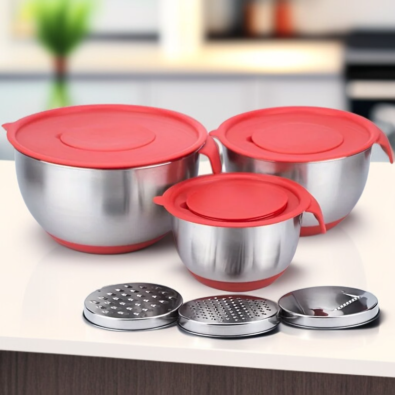 Set of 3 Mixing Bowls with Lids 