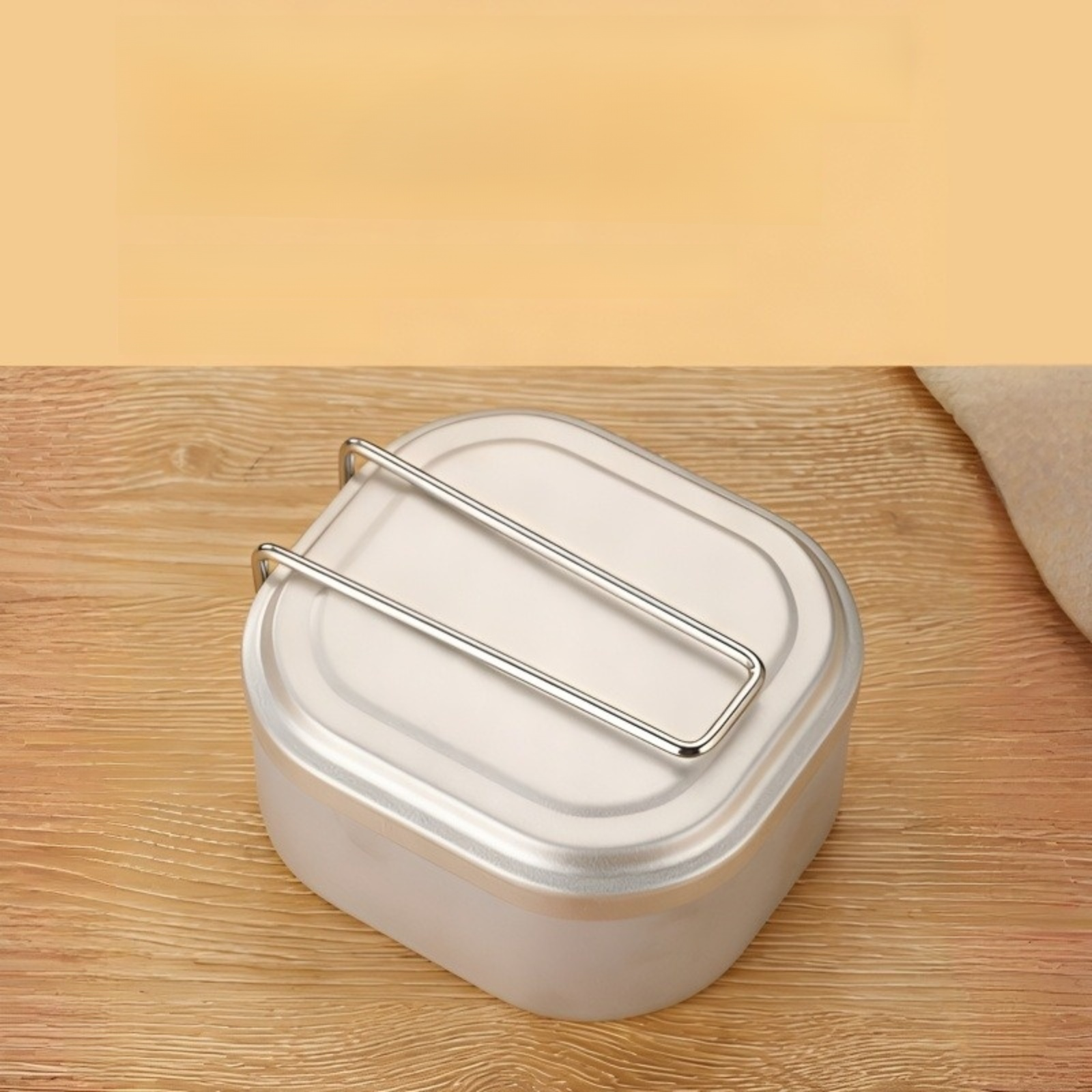 휴대용 올알루미늄 사각 도시락통, 손잡이 포함, 야외 피크닉 및 식품 보관에 적합