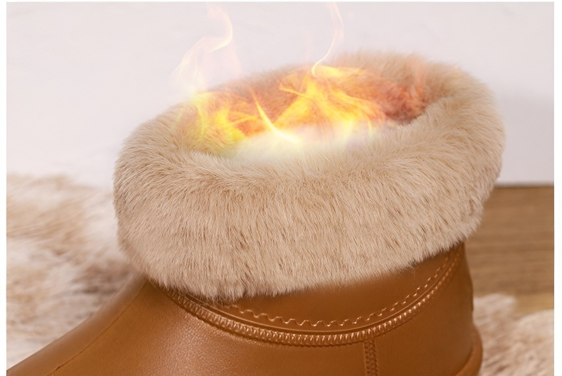 スタイリッシュな韓国風フリース裏地付きブーツ