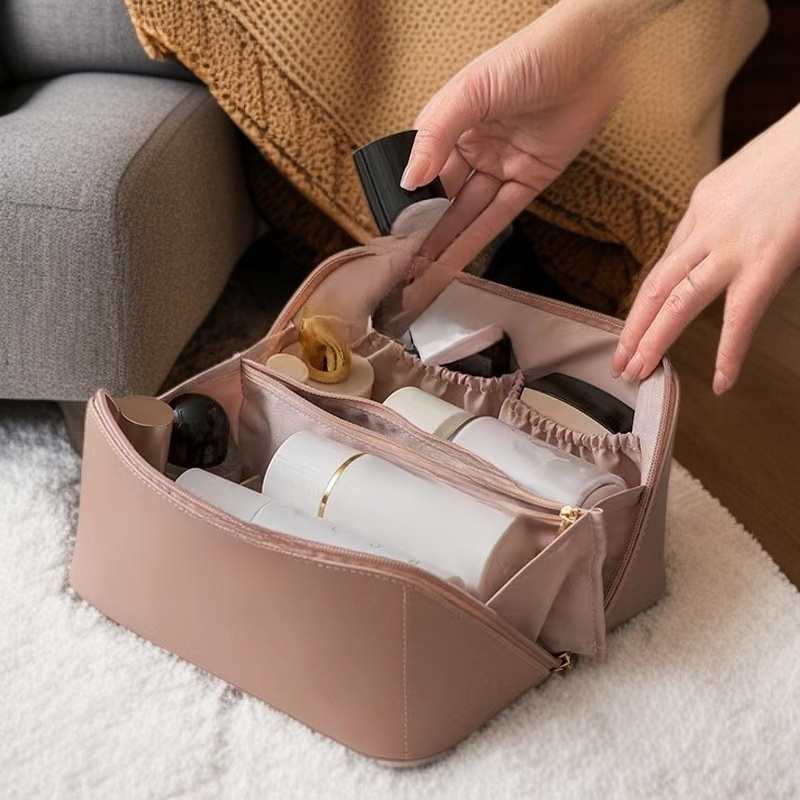 여행용 대용량 화장품 파우치 베개형 인스타 스타일