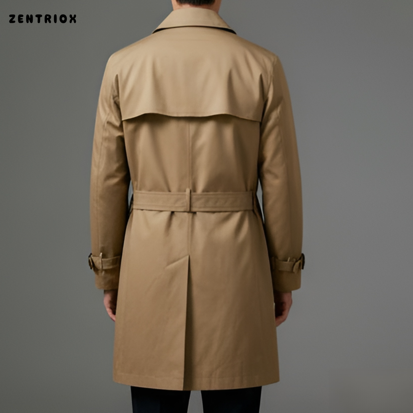 남성용 가을 라펠 디자인 미디 길이 윈드브레이커 캐주얼 재킷