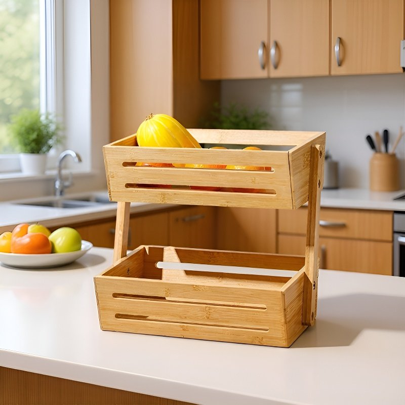 キッチンで使う二層棚