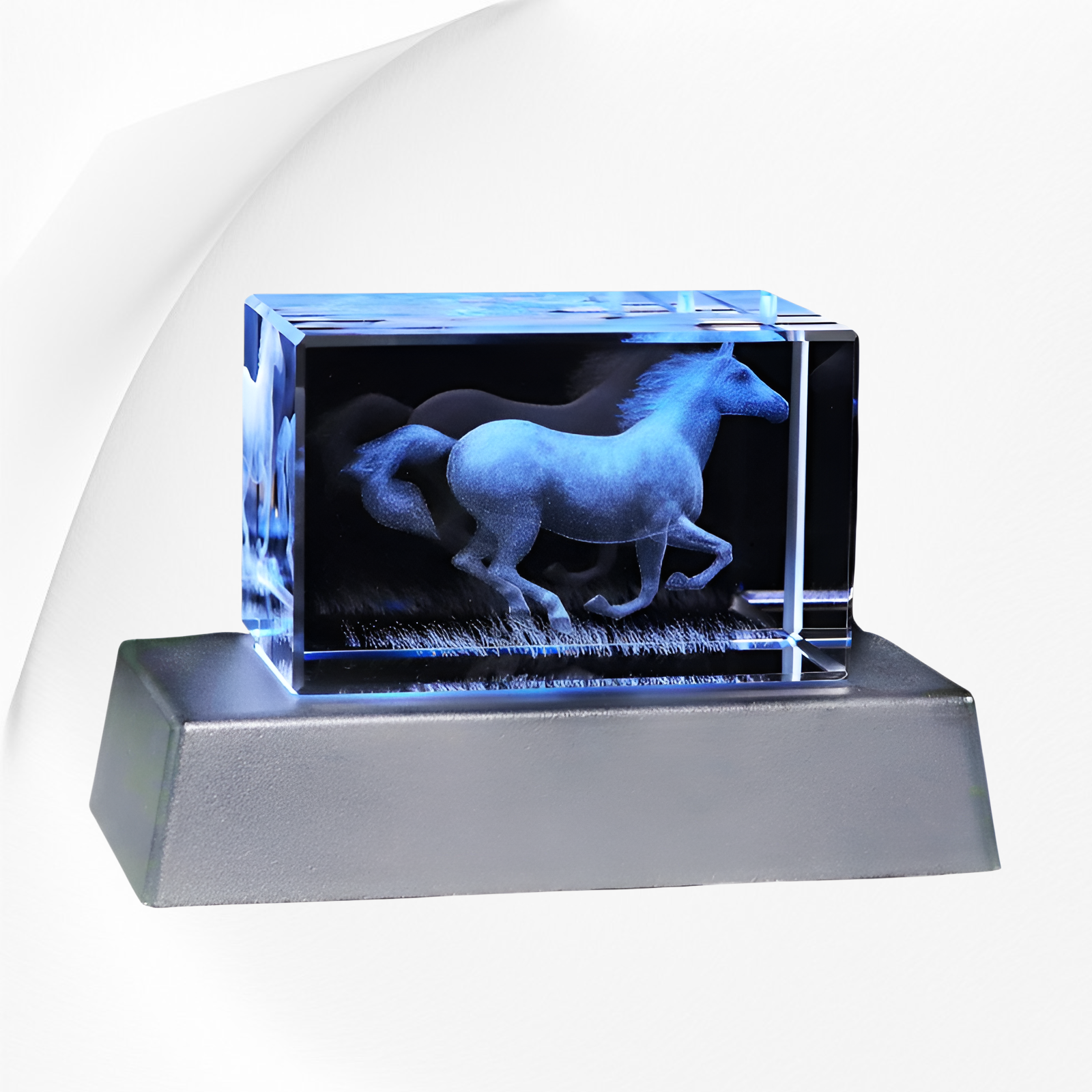 3D grabado en cristal lámpara nocturna pequeña 