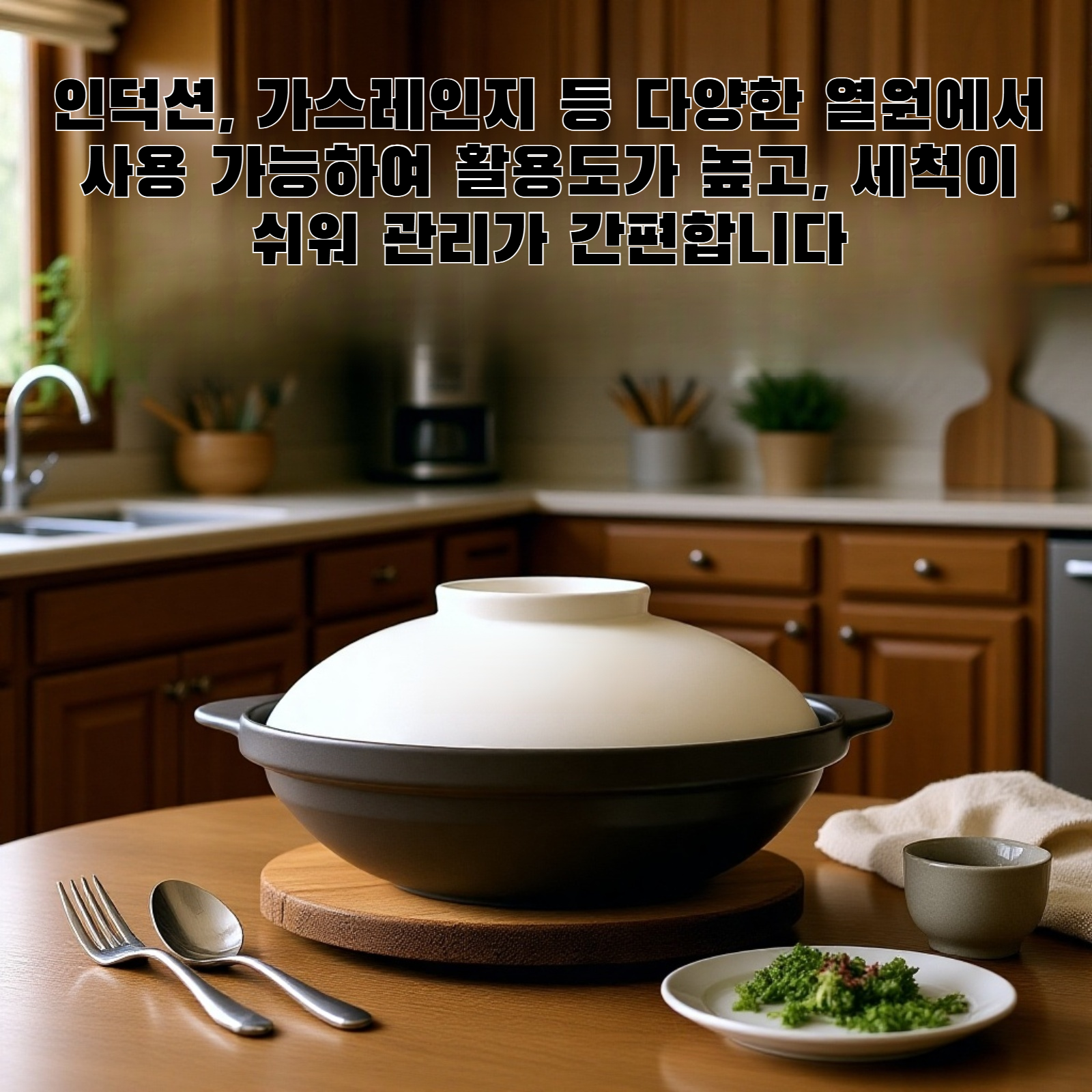 가정용 내열 토기 냄비 전체 모습